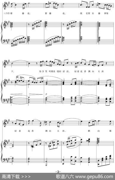 钢琴伴奏版二重唱：紫藤花（选自歌剧《伤逝》主题歌） - 王泉韩伟|施光南