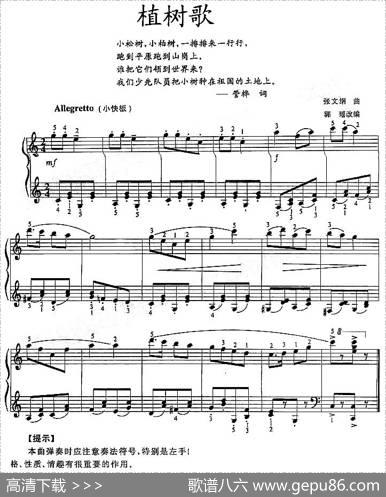 植树歌（张文纲曲、姚瑶改编）|张文纲曲、姚瑶改编