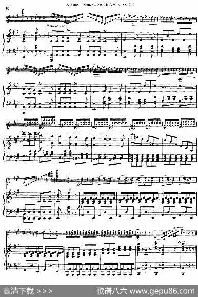 Beriot《ConcertoNo.9inAMinor》Op.104（贝里奥《A小调第九小提琴协奏曲》Op.104、小提琴+钢琴伴奏）|贝里奥