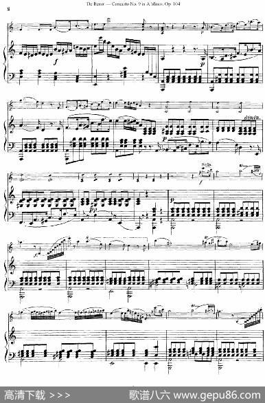 Beriot《ConcertoNo.9inAMinor》Op.104（贝里奥《A小调第九小提琴协奏曲》Op.104、小提琴+钢琴伴奏）|贝里奥