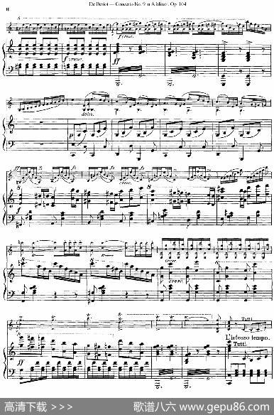 Beriot《ConcertoNo.9inAMinor》Op.104（贝里奥《A小调第九小提琴协奏曲》Op.104、小提琴+钢琴伴奏）|贝里奥
