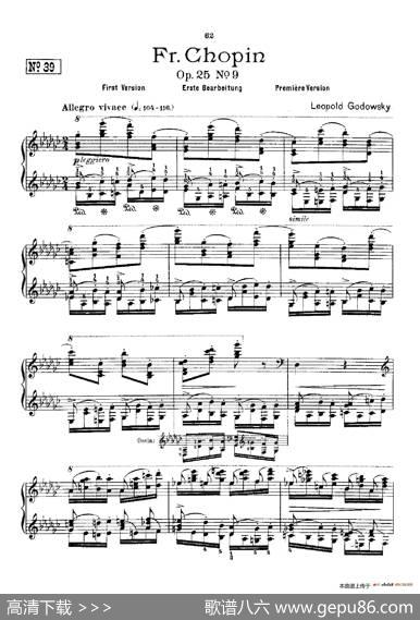 53首以肖邦练习曲为素材而作的练习曲（No.39）|里奥鲍尔德·戈多夫斯基