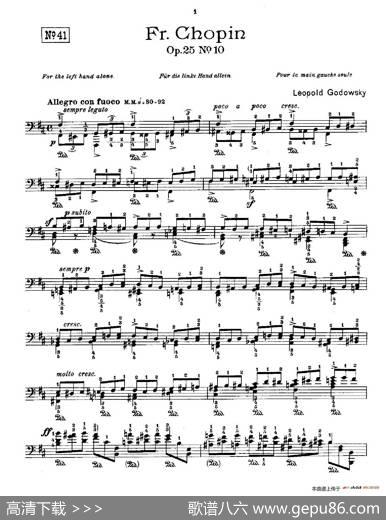 53首以肖邦练习曲为素材而作的练习曲（No.41）|里奥鲍尔德·戈多夫斯基