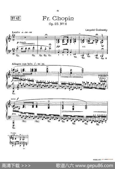 53首以肖邦练习曲为素材而作的练习曲（No.42）|里奥鲍尔德·戈多夫斯基