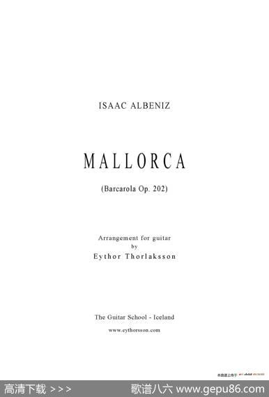 Mallorca(BarcarolaOp.202)（古典吉他）|​伊萨克·阿尔贝尼斯
