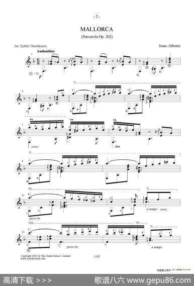 Mallorca(BarcarolaOp.202)（古典吉他）|​伊萨克·阿尔贝尼斯