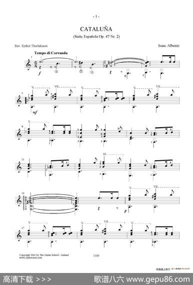 Op.47Nr.2SuiteEspanola(Canaluna)（古典吉他）|​伊萨克·阿尔贝尼斯