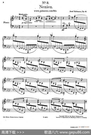 CharakterskizzenOp.40（个性素描3.无题Nenien）|约瑟夫·卡西马·霍夫曼(JosefCasimirHofmann）