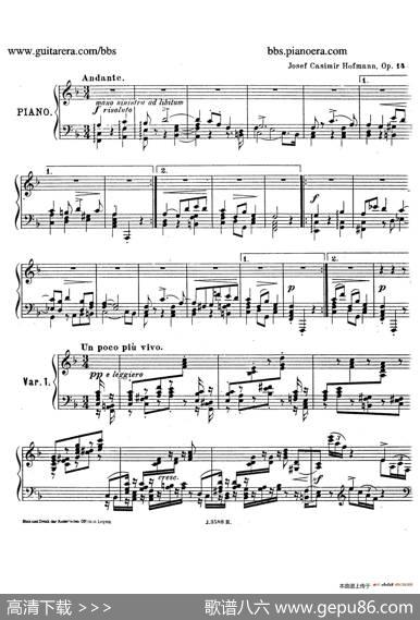 ThemewithVariationsandFugueinFMajorOp.14（F大调主题变奏与赋格）|约瑟夫·卡西马·霍夫曼(JosefCasimirHofmann）