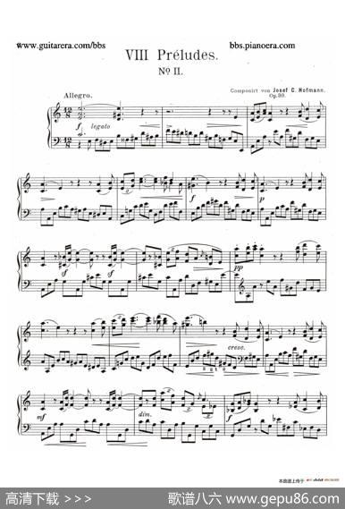 EightPreludesOp.30（8首前奏曲2.a小调）|约瑟夫·卡西马·霍夫曼(JosefCasimirHofmann）