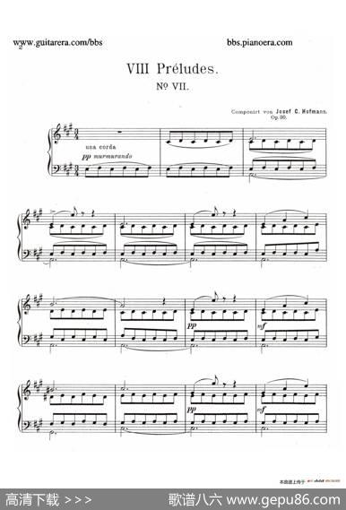 EightPreludesOp.30（8首前奏曲7.A大调）|约瑟夫·卡西马·霍夫曼(JosefCasimirHofmann）