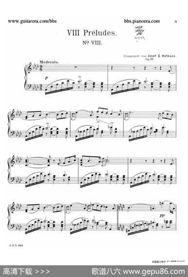 EightPreludesOp.30（8首前奏曲8.降A大调）|约瑟夫·卡西马·霍夫曼(JosefCasimirHofmann）