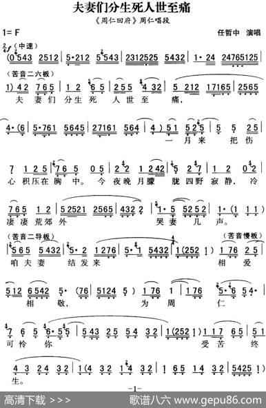 秦腔流行唱段精选：夫妻们分生死人世至痛（《周仁回府》周仁唱段）