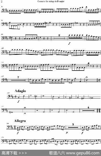 ConcertoforstringsinDMajor（RV121、Contrabass分谱）|AntonioVivaldi