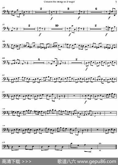 ConcertoforstringsinDMajor（RV121、Contrabass分谱）|AntonioVivaldi