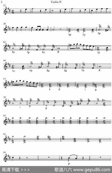 OverturefromtheMarriageofFigaro费加罗的婚礼（ViolinⅡ分谱）|莫扎特