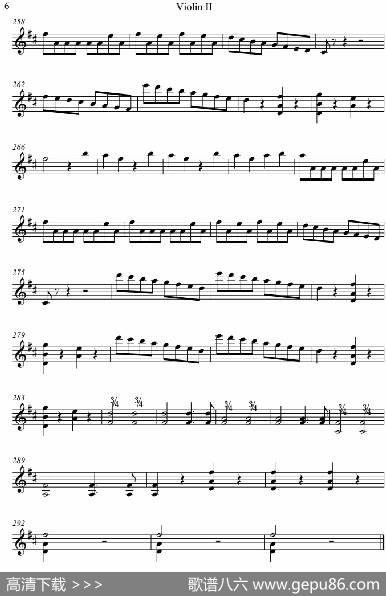 OverturefromtheMarriageofFigaro费加罗的婚礼（ViolinⅡ分谱）|莫扎特