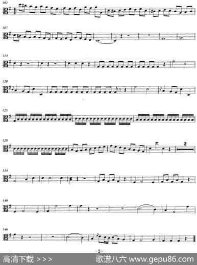 Mozart《StringQuartetNo.1inGMajor,K.80》（Viola分谱）