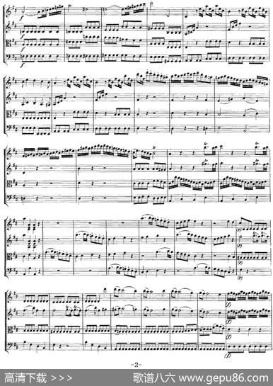 Mozart《QuartetNo.2inDMajor,K.155》（总谱）