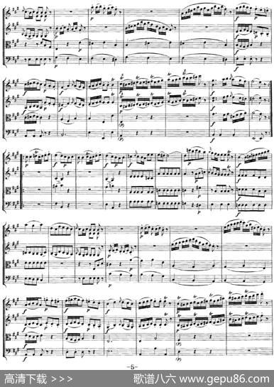 Mozart《QuartetNo.2inDMajor,K.155》（总谱）