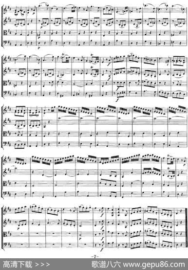 Mozart《QuartetNo.2inDMajor,K.155》（总谱）