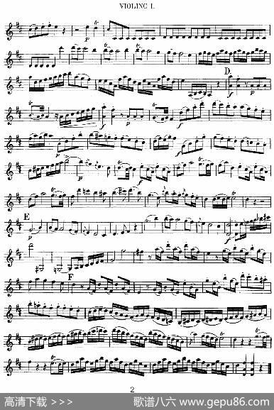 Mozart《QuartetNo.2inDMajor,K.155》（Violin1分谱）