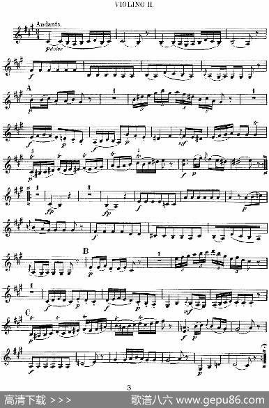 Mozart《QuartetNo.2inDMajor,K.155》（Violin2分谱）