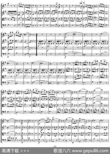 Mozart《QuartetNo.3inGMajor,K.156》（总谱）
