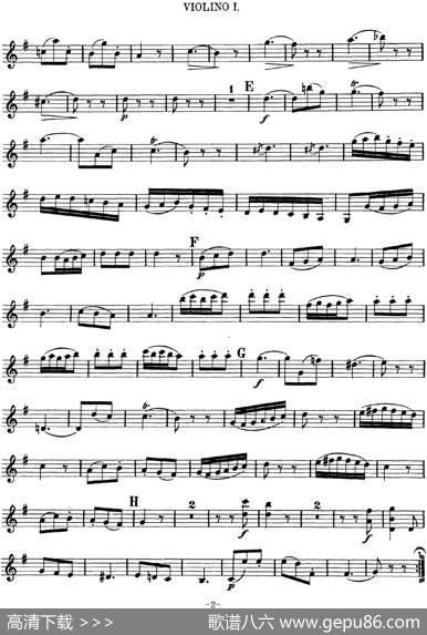 Mozart《QuartetNo.3inGMajor,K.156》（Violin1分谱）