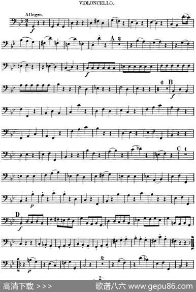 Mozart《QuartetNo.6inBbMajor,K.159》（Cello分谱）
