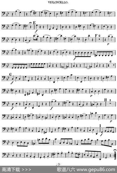 Mozart《QuartetNo.6inBbMajor,K.159》（Cello分谱）