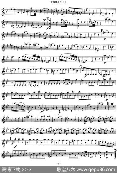 Mozart《QuartetNo.6inBbMajor,K.159》（Violin1分谱）