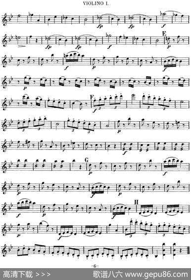 Mozart《QuartetNo.6inBbMajor,K.159》（Violin1分谱）