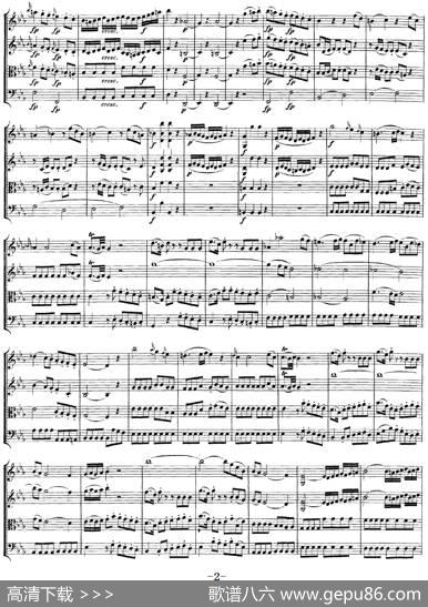 Mozart《QuartetNo.7inEbMajor,K.160》（总谱）
