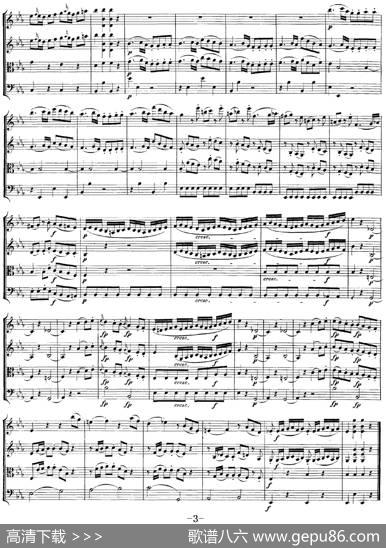 Mozart《QuartetNo.7inEbMajor,K.160》（总谱）