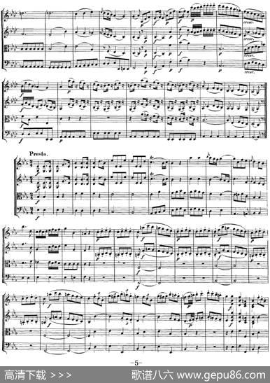 Mozart《QuartetNo.7inEbMajor,K.160》（总谱）