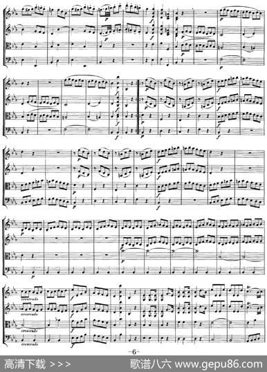 Mozart《QuartetNo.7inEbMajor,K.160》（总谱）