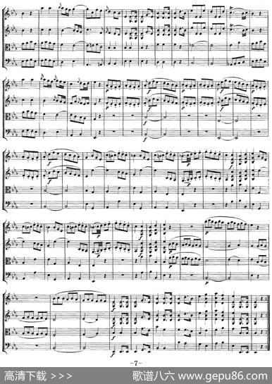 Mozart《QuartetNo.7inEbMajor,K.160》（总谱）