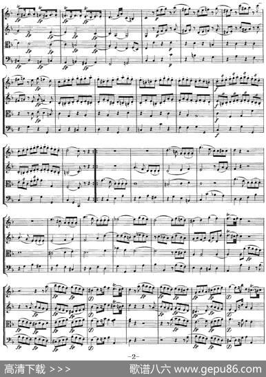 Mozart《QuartetNo.8inFMajor,K.168》（总谱）