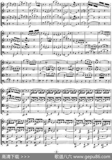 Mozart《QuartetNo.8inFMajor,K.168》（总谱）