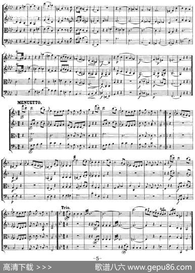 Mozart《QuartetNo.8inFMajor,K.168》（总谱）