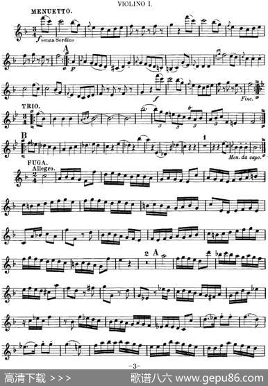 Mozart《QuartetNo.8inFMajor,K.168》（Violin1分谱）