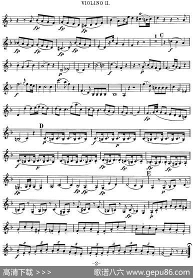 Mozart《QuartetNo.8inFMajor,K.168》（Violin2分谱）