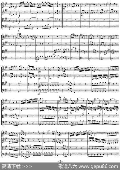 Mozart《QuartetNo.9inAMajor,K.169》（总谱）
