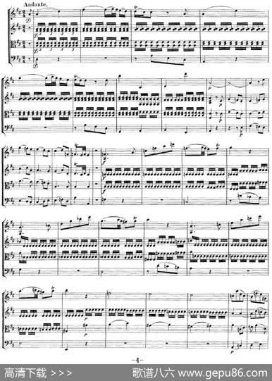 Mozart《QuartetNo.9inAMajor,K.169》（总谱）