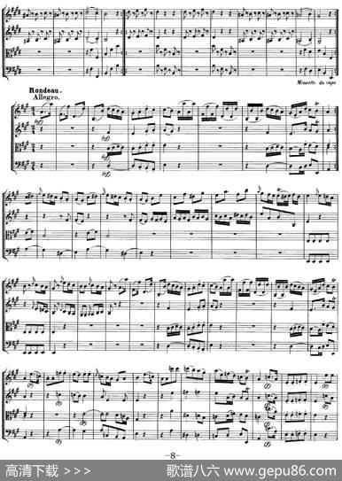 Mozart《QuartetNo.9inAMajor,K.169》（总谱）