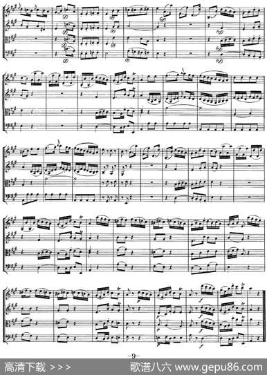 Mozart《QuartetNo.9inAMajor,K.169》（总谱）