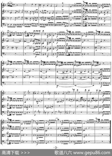 Mozart《QuartetNo.13inDMinor,K.173》（总谱）
