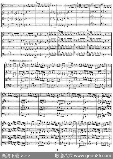 Mozart《QuartetNo.13inDMinor,K.173》（总谱）