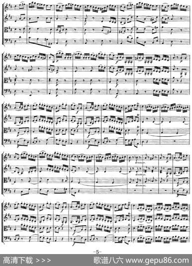 Mozart《QuartetNo.13inDMinor,K.173》（总谱）